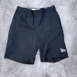 Men's Affinity Apparel Miller Lite Beer Navy Blue Cargo Work Wear Shorts Sz 34